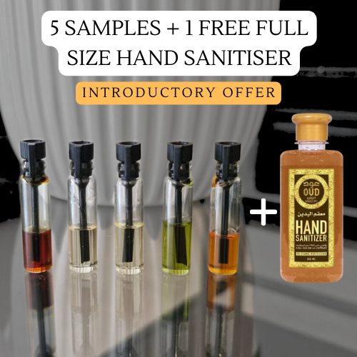 5 Samples + Free Sanitiser