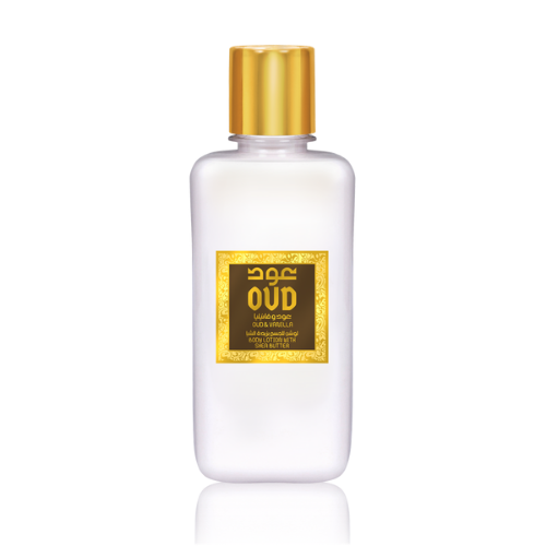 Oud Vanilla Body Lotion, featuring the finest Middle Eastern fragrance. Crafted with Shea butter, this lotion is not only lightweight and hydrating but also a delight to use.