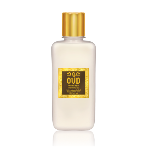 Oud Majestic Body Lotion, featuring the finest Middle Eastern fragrance. Crafted with Shea butter, this lotion is not only lightweight and hydrating but also a delight to use.